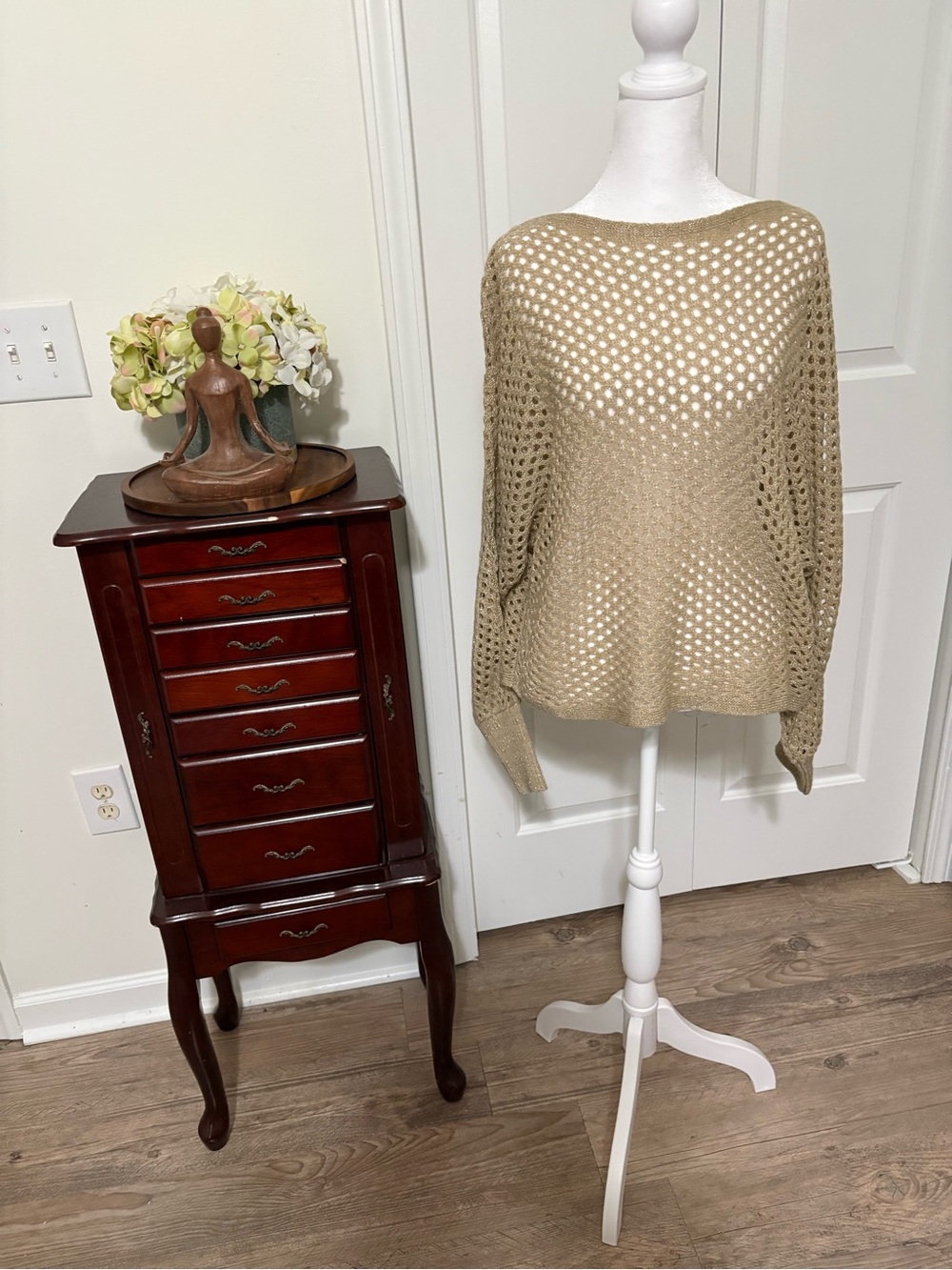 Apt. 9 Open-Knit Scoop Neck Sweater in Taupe